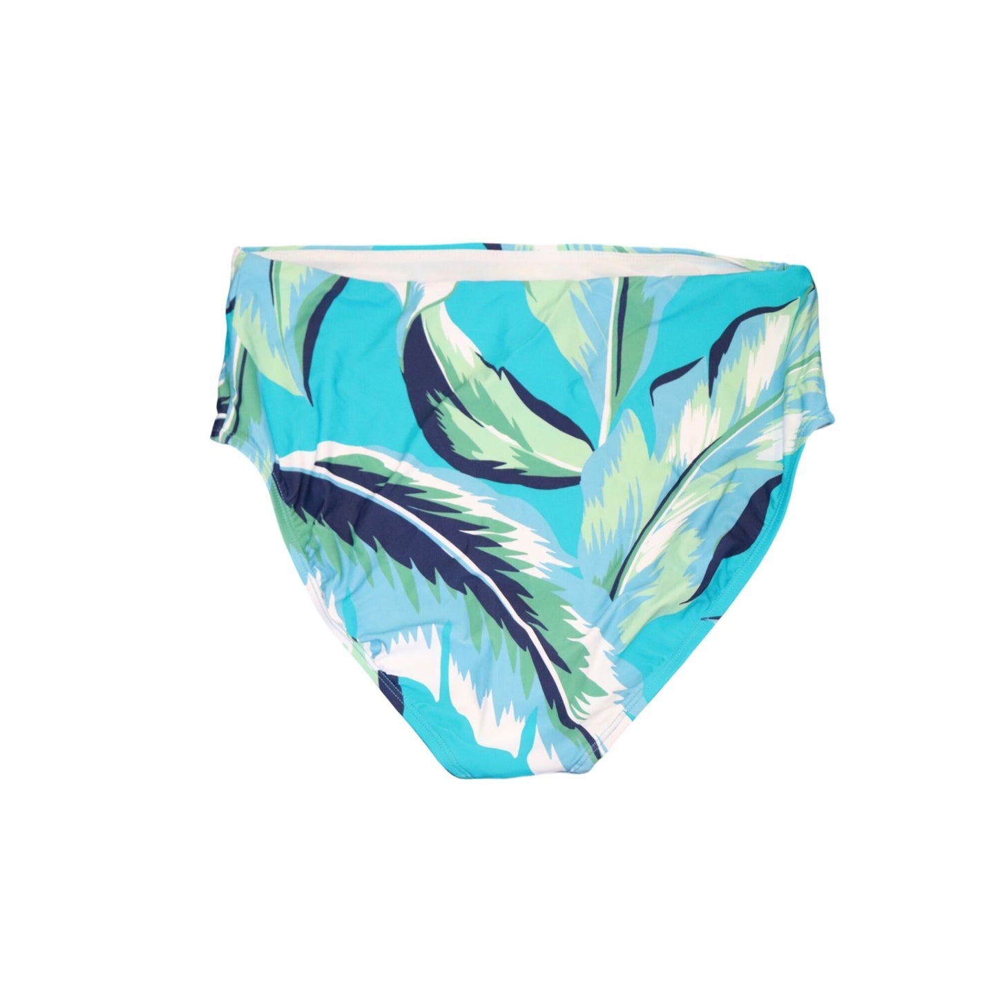 Jantzen Womens Leaf Print High-Waist Bikini Bottom Size 10 Multicolor Polyamide & Elastane Comfortable Fit Made In China