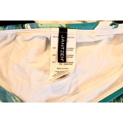 Jantzen Womens Leaf Print High-Waist Bikini Bottom Size 10 Multicolor Polyamide & Elastane Comfortable Fit Made In China