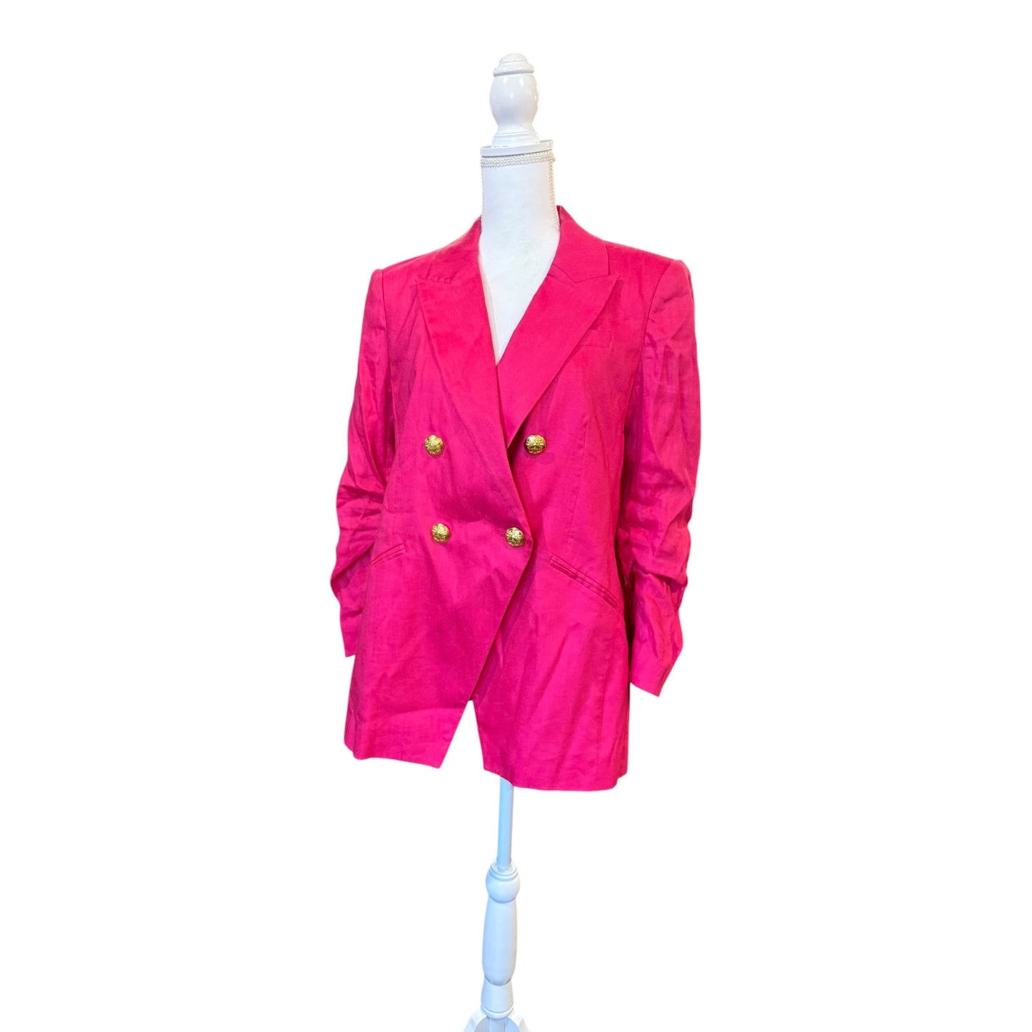 Veronica Beard Womens Fuchsia Double-Breasted Blazer Size 12