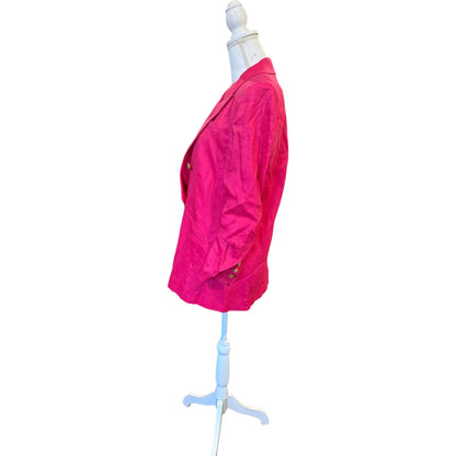 Veronica Beard Womens Fuchsia Double-Breasted Blazer Size 12
