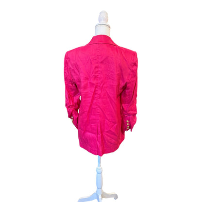 Veronica Beard Womens Fuchsia Double-Breasted Blazer Size 12