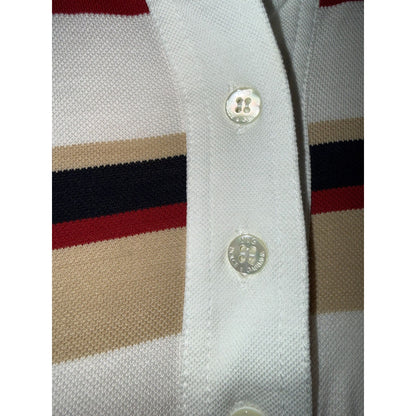Dolce & Gabbana Womens Striped Polo Dress Size S Red Beige Navy Cotton