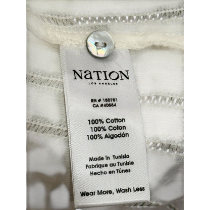 Nation Sandra Ruffle Blouse-Porcelain, Size L NWT