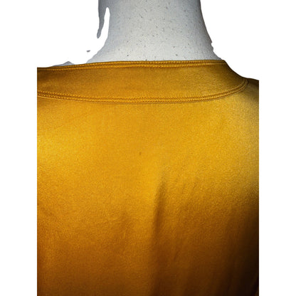 Chanel Yellow Long-Sleeve Satin Blouse With Button Details, Fits US 4