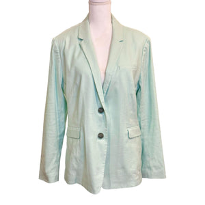 Rag & Bone Mint Green Linen-Blend Blazer & Wide-Leg Pants Set Size 14
