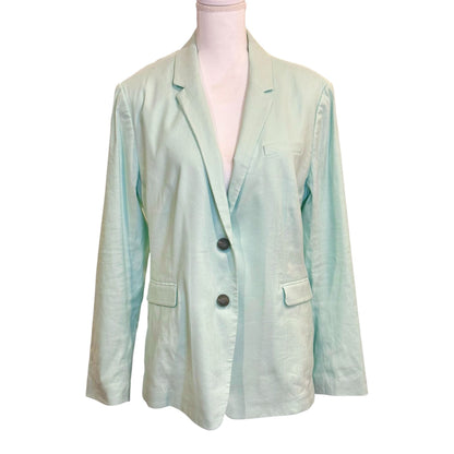 Rag & Bone Mint Green Linen-Blend Blazer & Wide-Leg Pants Set Size 14