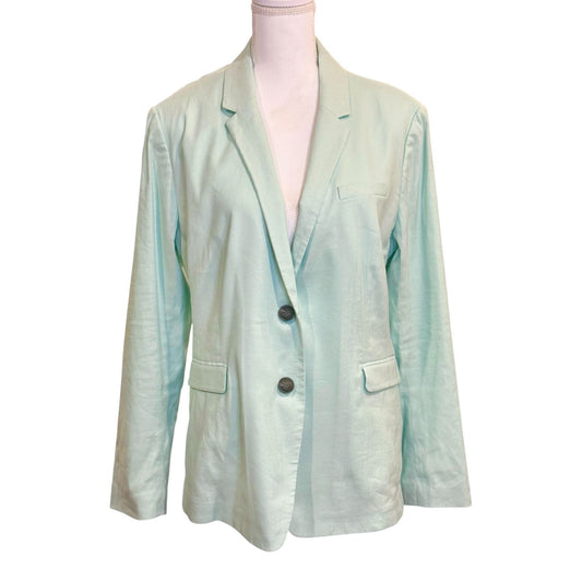 Rag & Bone Mint Green Linen-Blend Blazer & Wide-Leg Pants Set Size 14