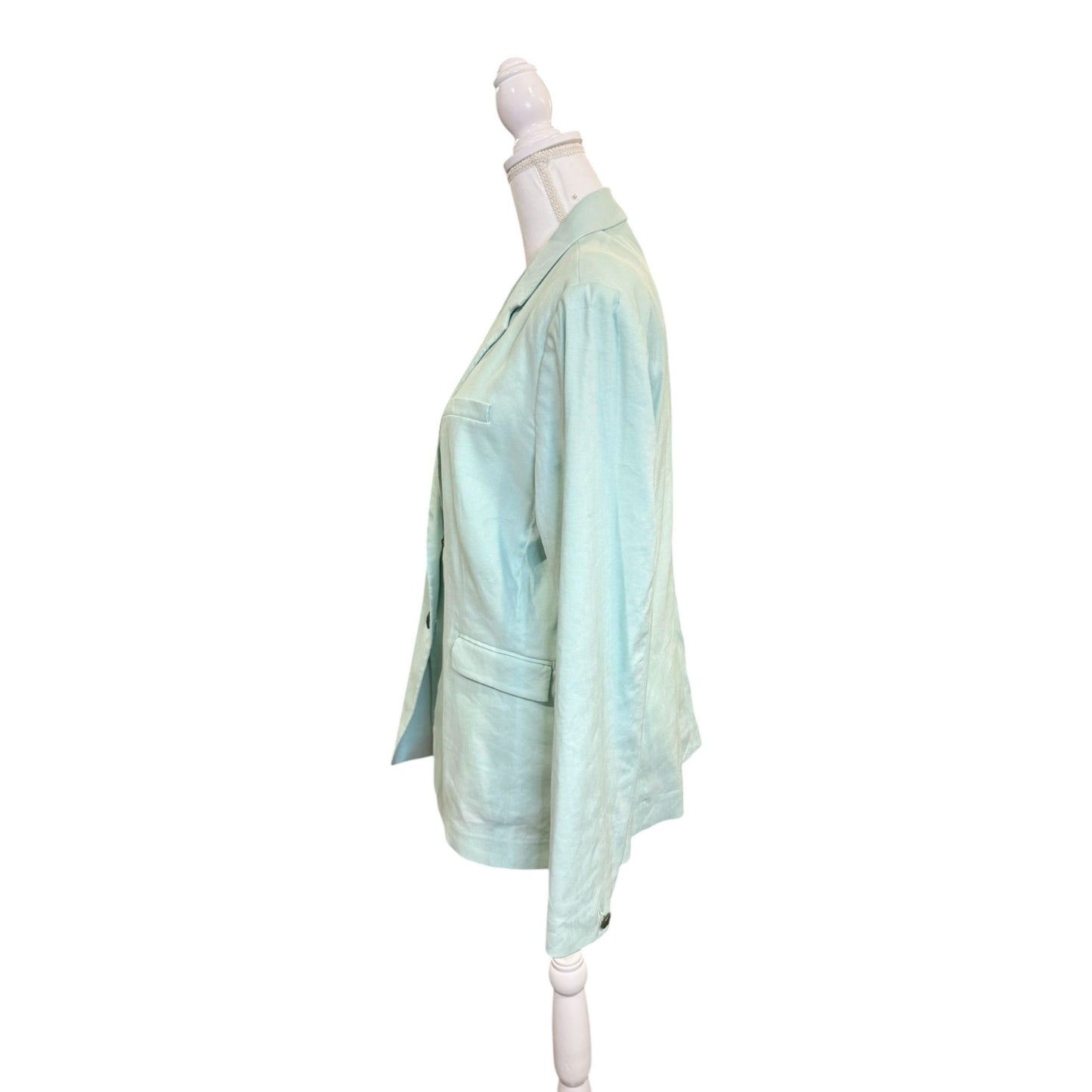 Rag & Bone Mint Green Linen-Blend Blazer & Wide-Leg Pants Set Size 14