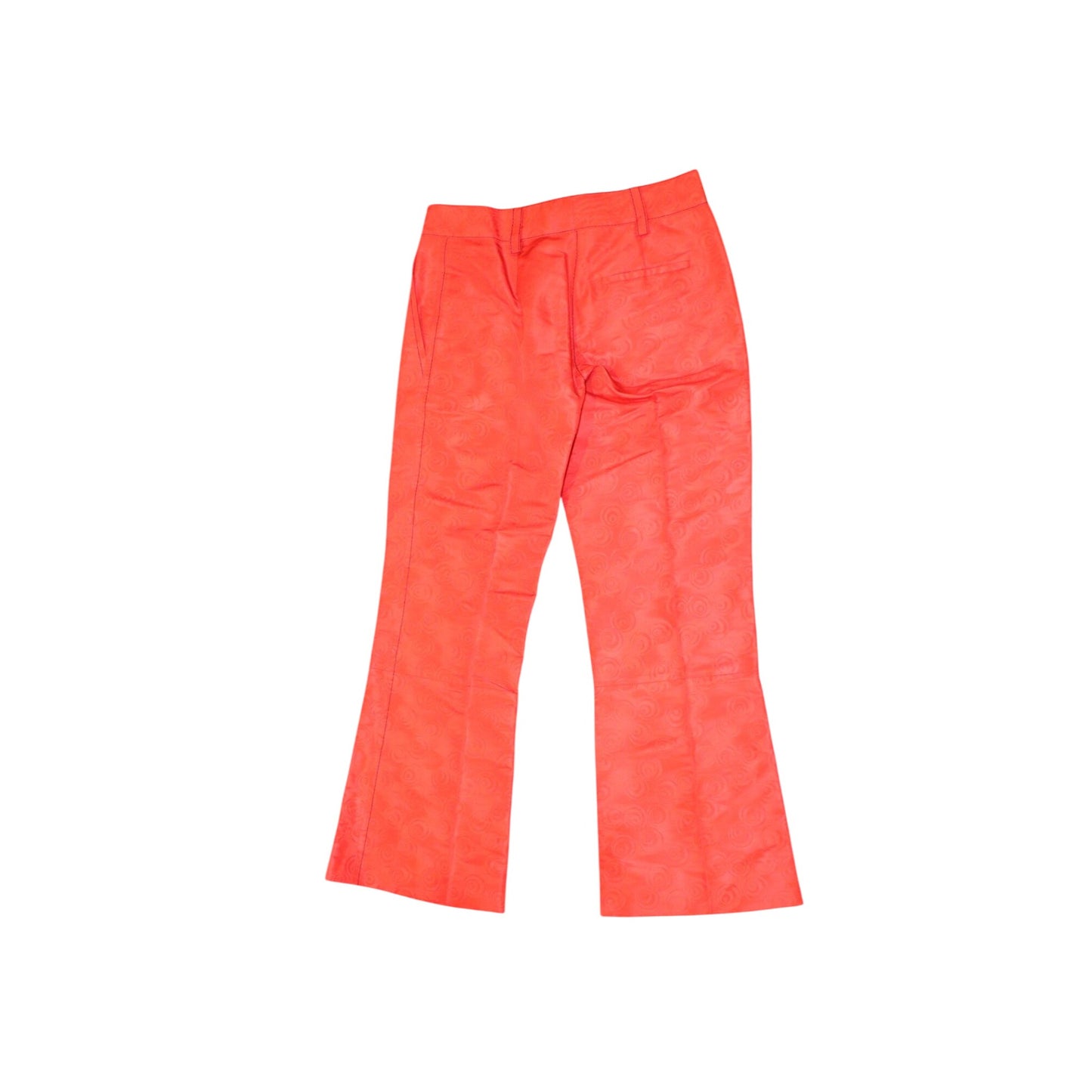 Marni Jacquard Hot Red Flared Trousers, Size 40 NWT