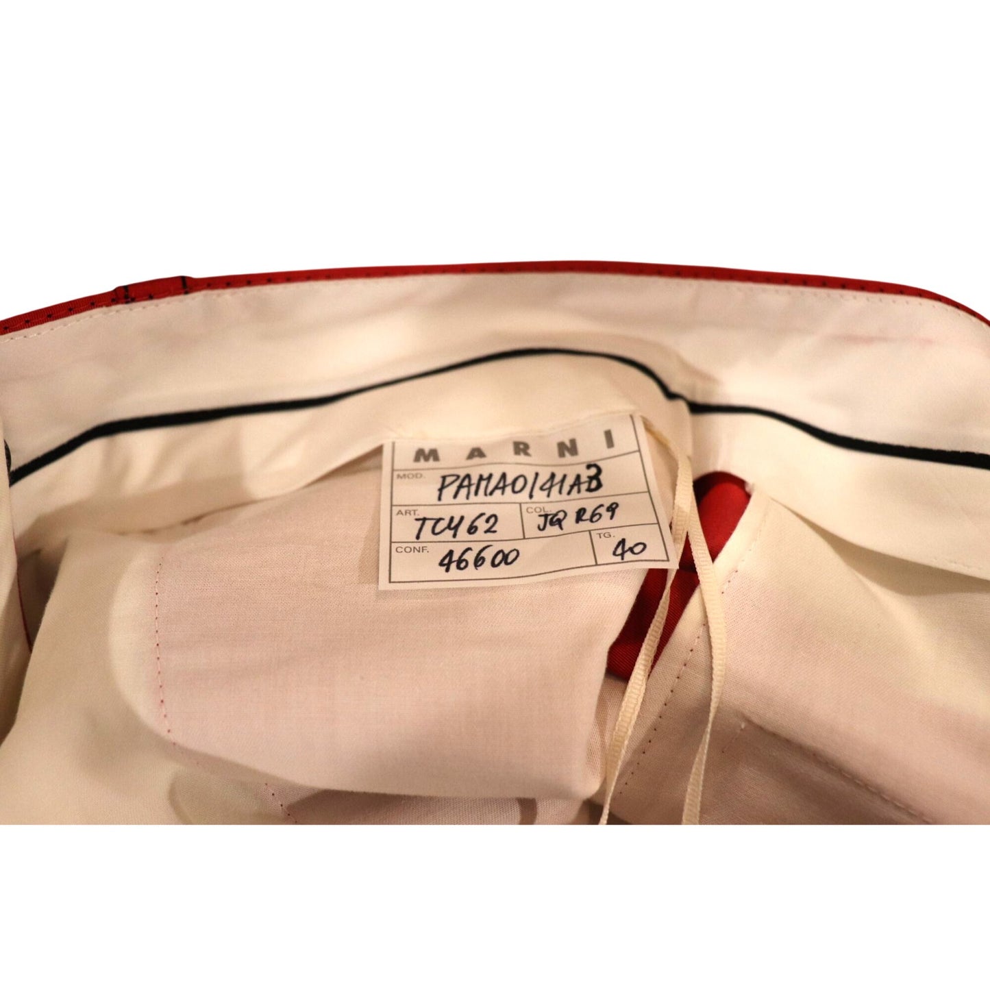 Marni Jacquard Hot Red Flared Trousers, Size 40 NWT