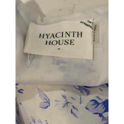 Hyacinth House  Blue & White Floral Midi Dress With Tie Straps, Size S