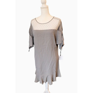 Red Valentino Point D'Esprit paneled crepe mini dress, Size 40 NWT