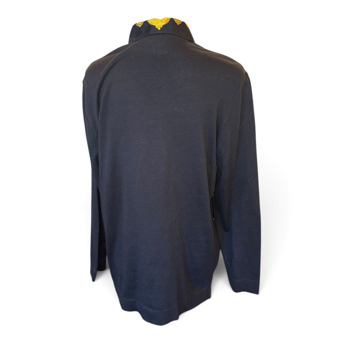 Hermès 1990s Parures des Sables Black Silk & Knit Sweater, M