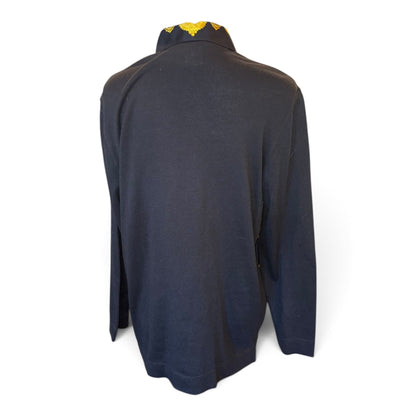 Hermès 1990s Parures des Sables Black Silk & Knit Sweater, M