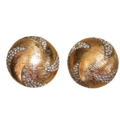 Vintage Gold-Tone Swirl Clip-On Earrings