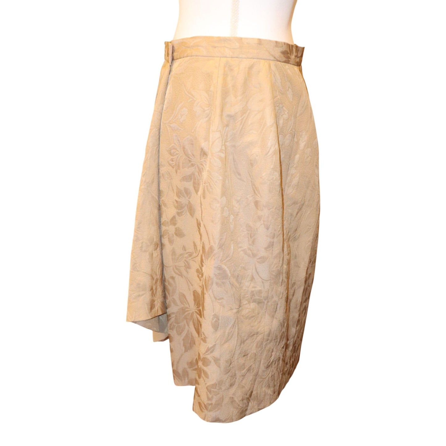 Giorgio Armani Silk Blend Floral Brocade Pencil Skirt Neutral Elegant Design, Small