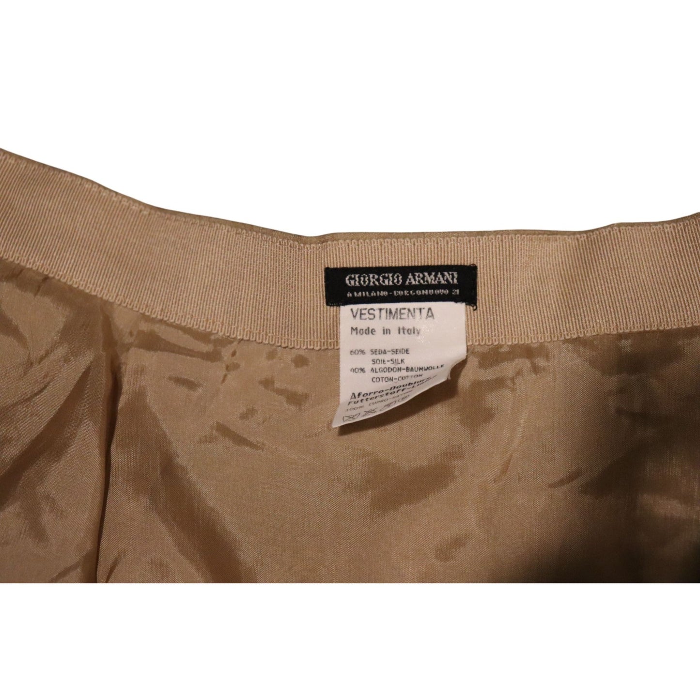 Giorgio Armani Silk Blend Floral Brocade Pencil Skirt Neutral Elegant Design, Small