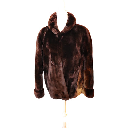 Vintage L.S. Ayres Brown Mouton Shearling Jacket, Large