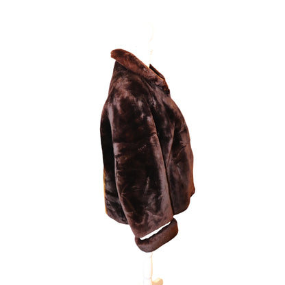 Vintage L.S. Ayres Brown Mouton Shearling Jacket, Large