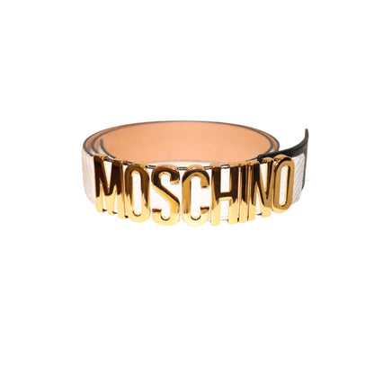 Moschino Couture Off White Snake/Gold Belt 44 Genuine Leather NWT