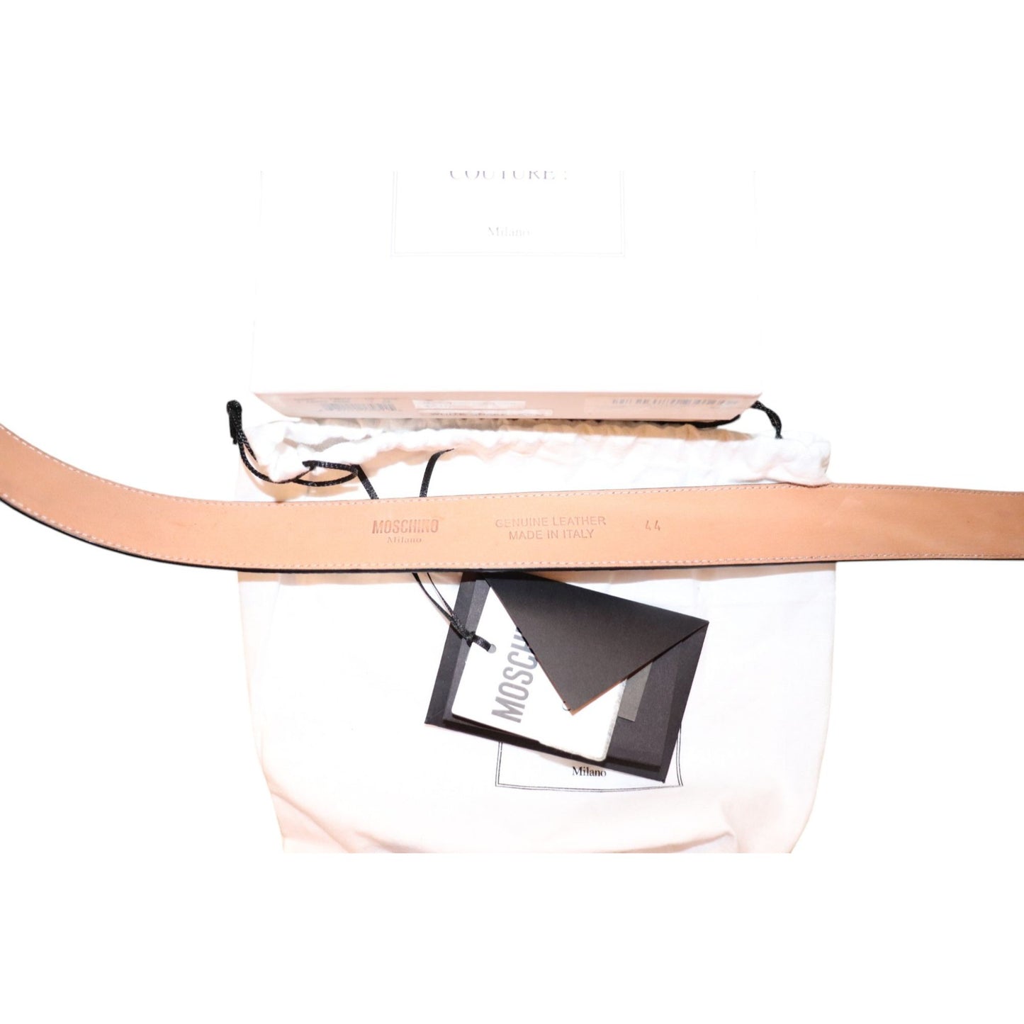 Moschino Couture Off White Snake/Gold Belt 44 Genuine Leather NWT