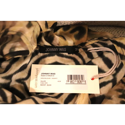 Johnny Was Aisha Blouse Siswati Animal Print Silk, Medium NWT