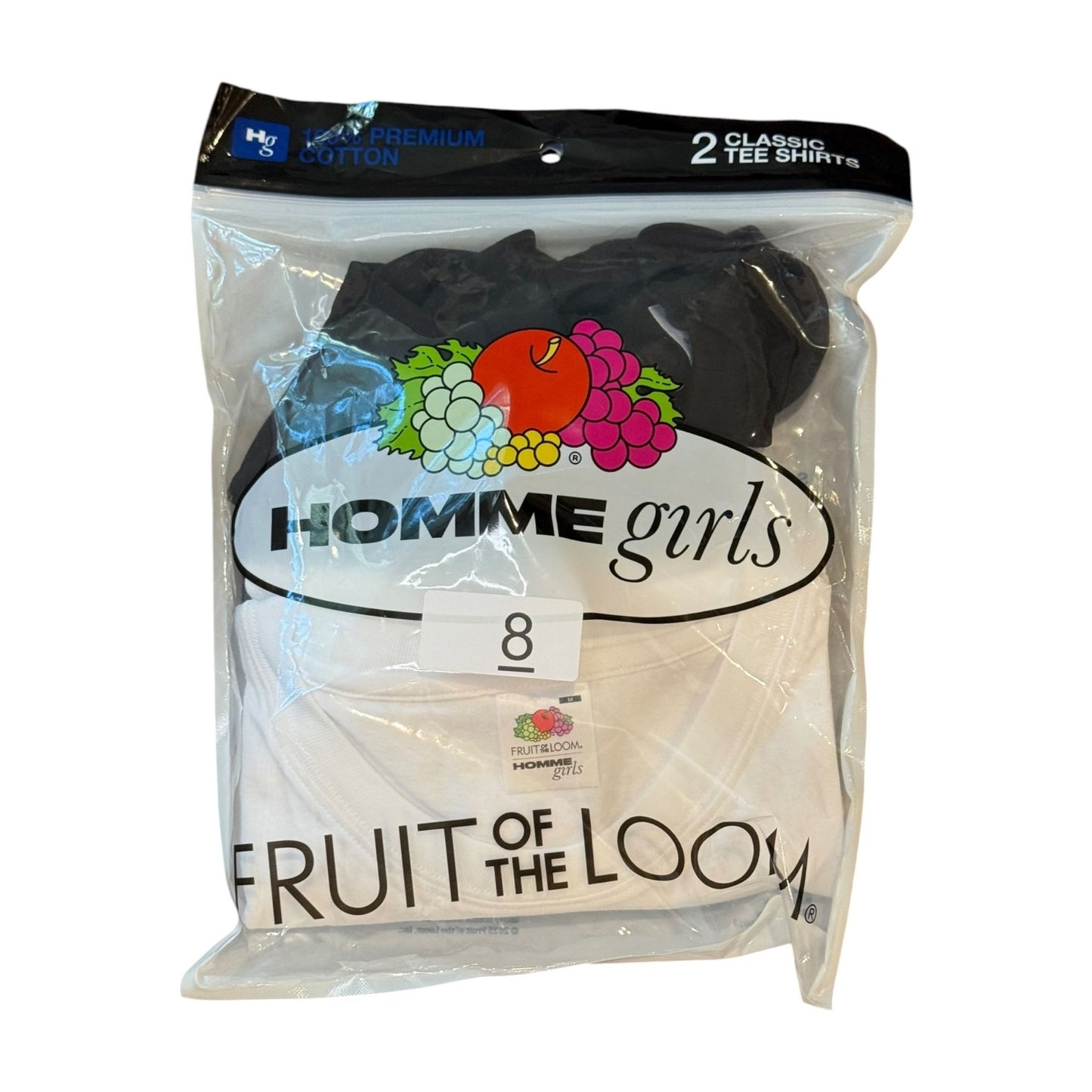 HommeGirls x Fruit Of The Loom, Classic Tee, Pack of 2 Medium NWT