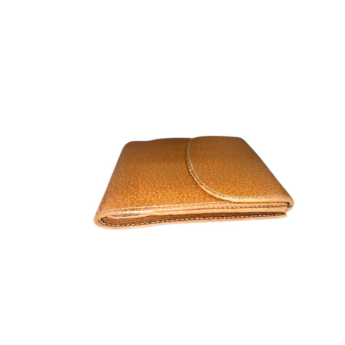 Gucci Vintage Silvi Tan Leather Wallet With Gold Clasp & Multiple Card Slots