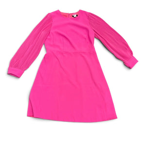 J.Crew Pink Dress With Pleated Sleeves Size 6 Polyester Blend Back Zipper Closure