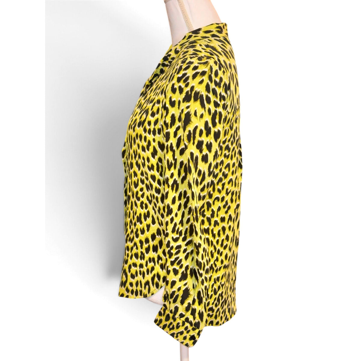 Zadig & Voltaire Taos Yellow Leopard Print Silk Blouse XS NWT