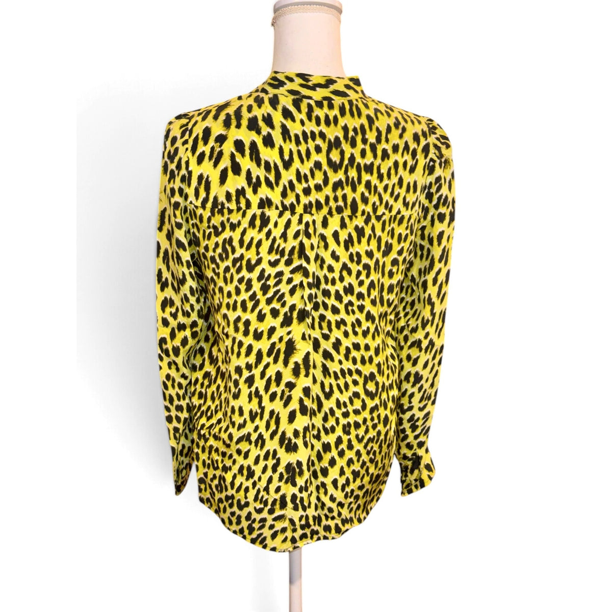 Zadig & Voltaire Taos Yellow Leopard Print Silk Blouse XS NWT