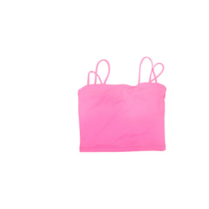 Susana Monaco Pink Double-Strap Crop Tank Top, Small NWT