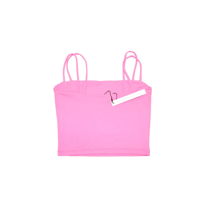 Susana Monaco Pink Double-Strap Crop Tank Top, Small NWT