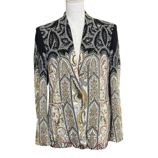 Etro Milano Womens Paisley Blazer Jacket Size 46/US 10