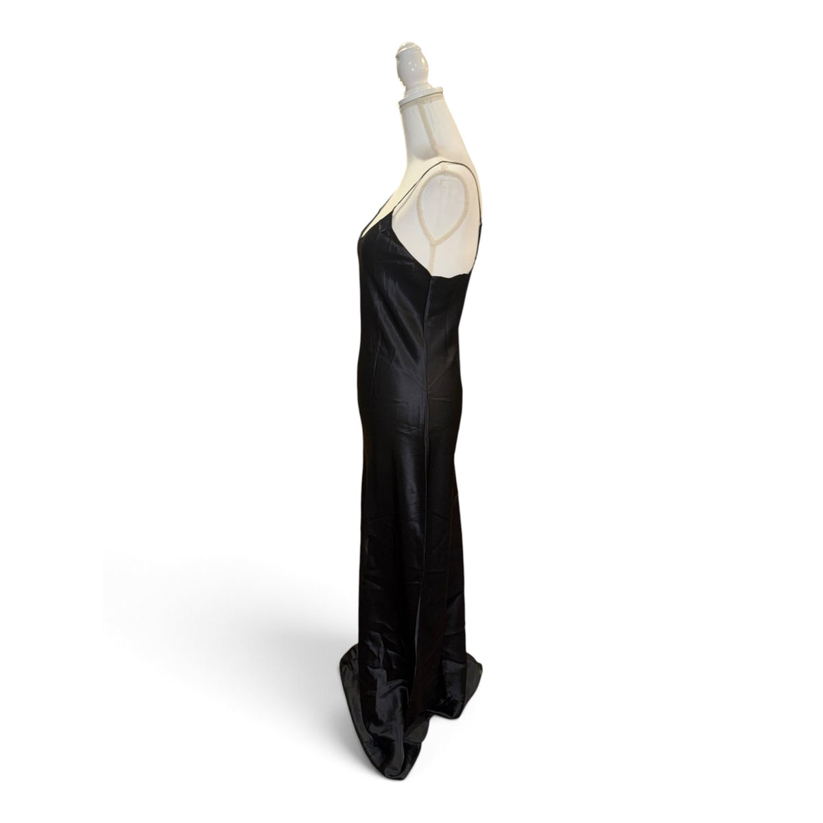 Quince Black 100% Silk Slip Dress With Adjustable Straps Size M Elegant Maxi-Length Eveningwear