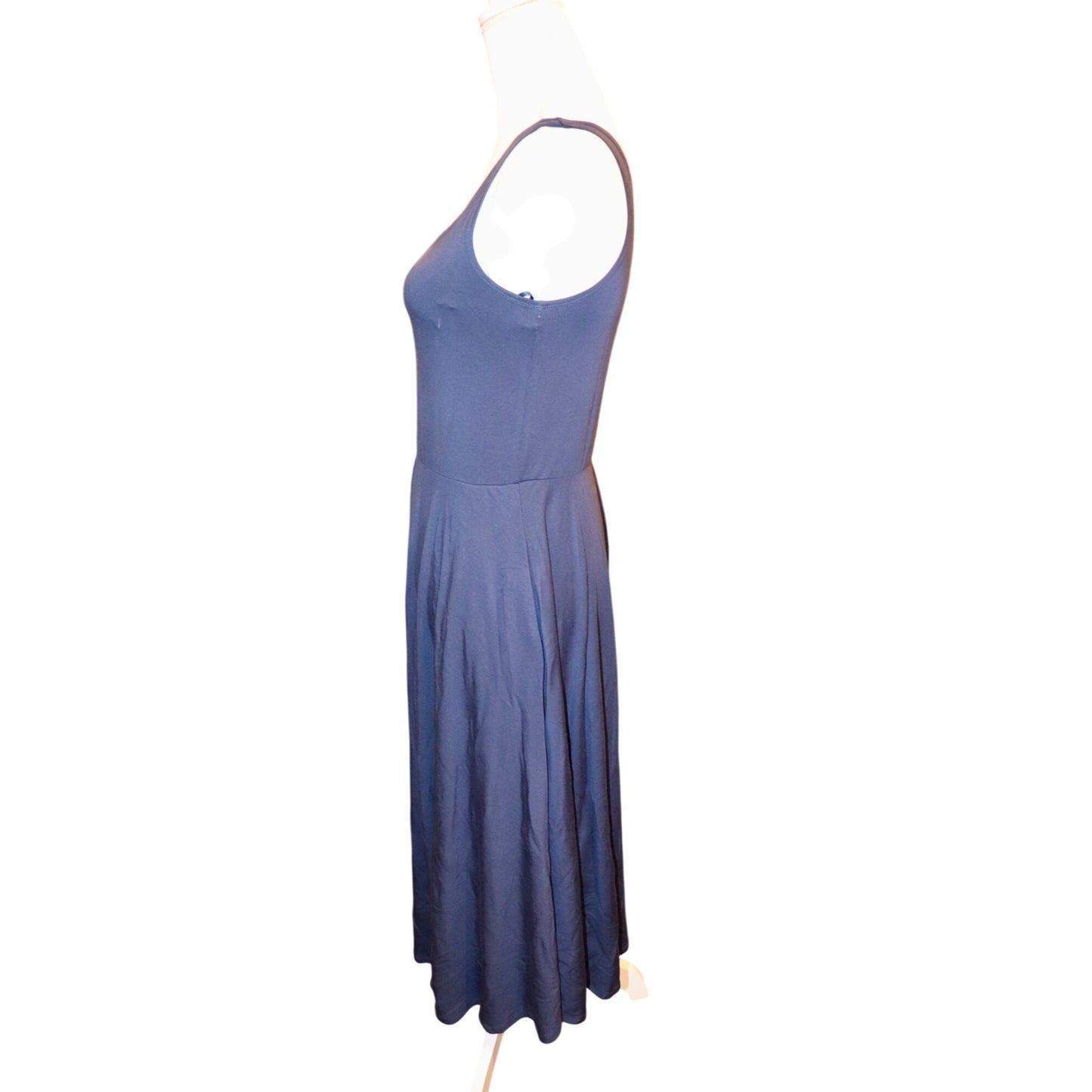 Quince Tencel Jersey Fit & Flare Navy Dress, Medium NWT