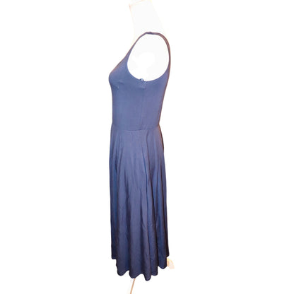 Quince Tencel Jersey Fit & Flare Navy Dress, Medium NWT