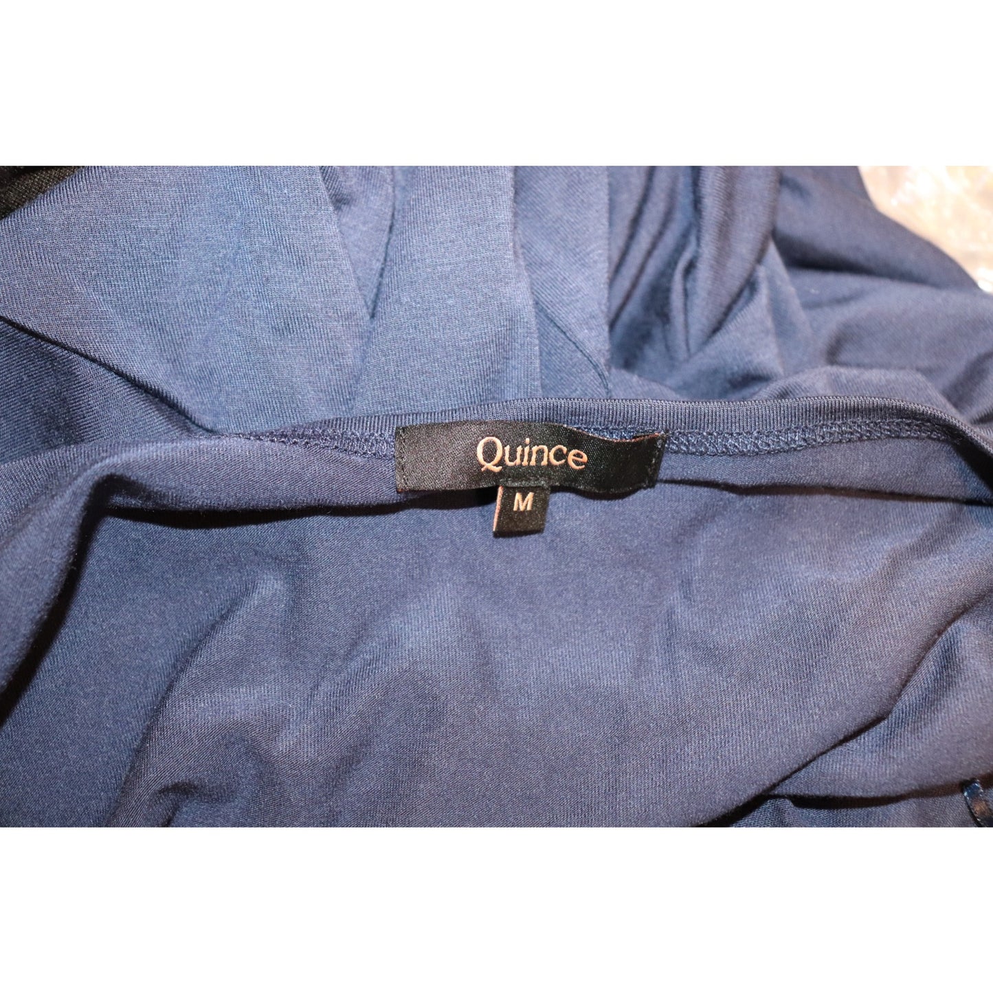 Quince Tencel Jersey Fit & Flare Navy Dress, Medium NWT