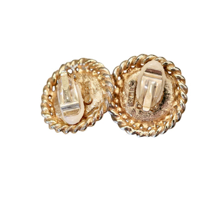 Erwin Pearl Vintage Gold Clip-On Earrings With Faux Pearl