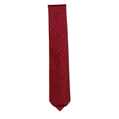 Louis Vuitton Red Silk Tie With Polka Dot Pattern New In Original Box