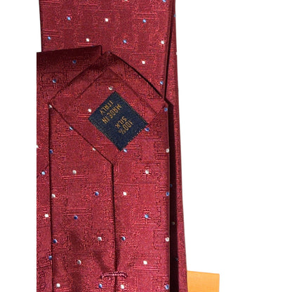 Louis Vuitton Red Silk Tie With Polka Dot Pattern New In Original Box